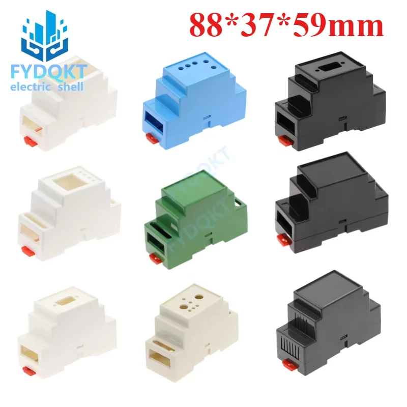 

1PC DIN Rail PLC Junction Box ABS Plastic Electronics Boxs Project Case 4Colors 88x37x59mm 35-Rail Mounting Instrument Housing