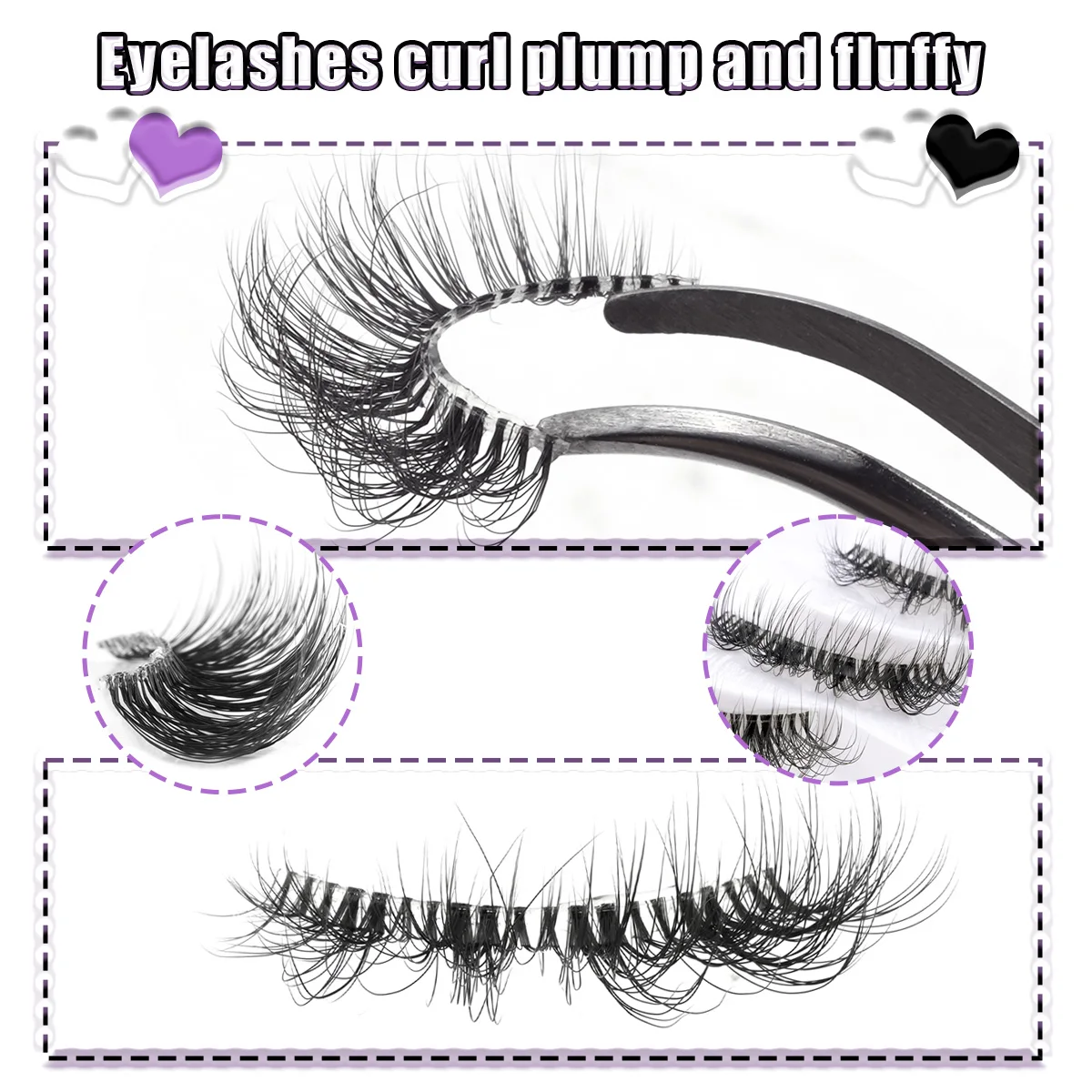 YSDO Halve Wimpers 3/10 Paar Natuurlijke Look Korte Valse Wimpers Piekerige Nertsen Wimpers Pluizige Wimper Volume Lash Extension Make-Up