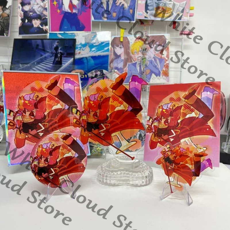 Anime Hazbin Hotel Alastor Charlie Morningstar Vox Husk Cosplay Doujin Signboard Acrylic Stand Cartoon Color Paper Badge Gifts - view 4