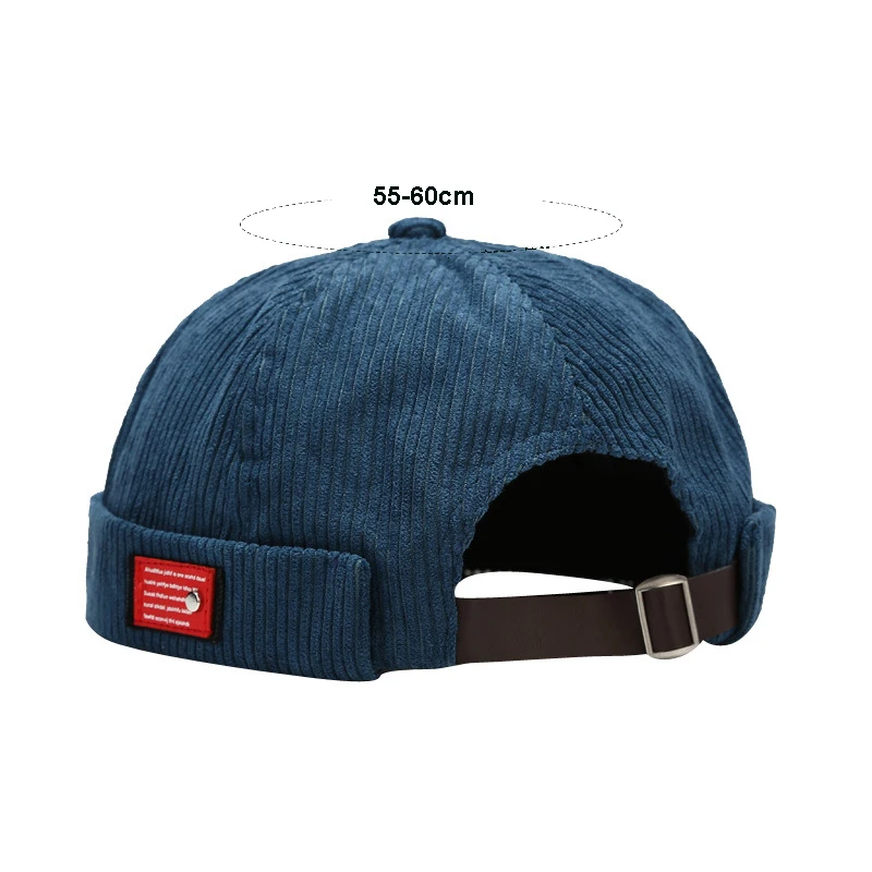 Fashion Vintage Beanie Hats Spring Autumn Landlord Hat Streetwear Hip Hop Brimless Hat Corduroy Docker Cap Wholesale