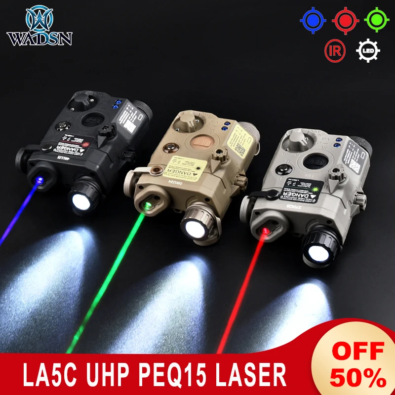 

WADSN Tactical PEQ15 LA5C IR Laser Sight Blue Green Red Dot Laser UHP AN PEQ-15 Flashlight Scout Lights Hunting Accesseries