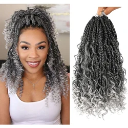 Trenzas de ganchillo con extremos rizados, trenzas de ganchillo, trenzas sintéticas trenzadas