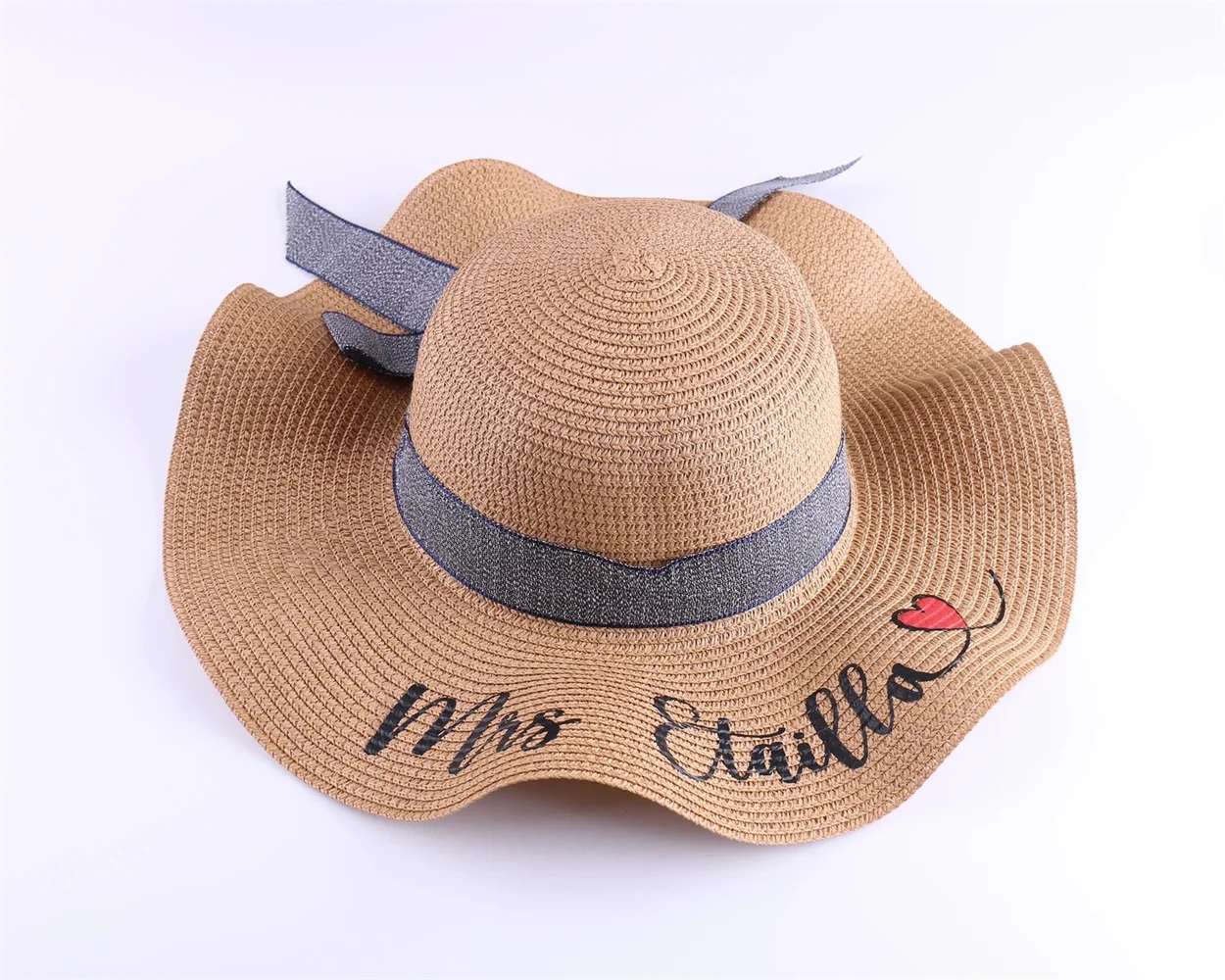 Personalized Sun Hat Ribbon Your Name Bridesmaid Bachelorette Party Wedding Favors Floppy Straw Mother of Bride Beach Pool Honey