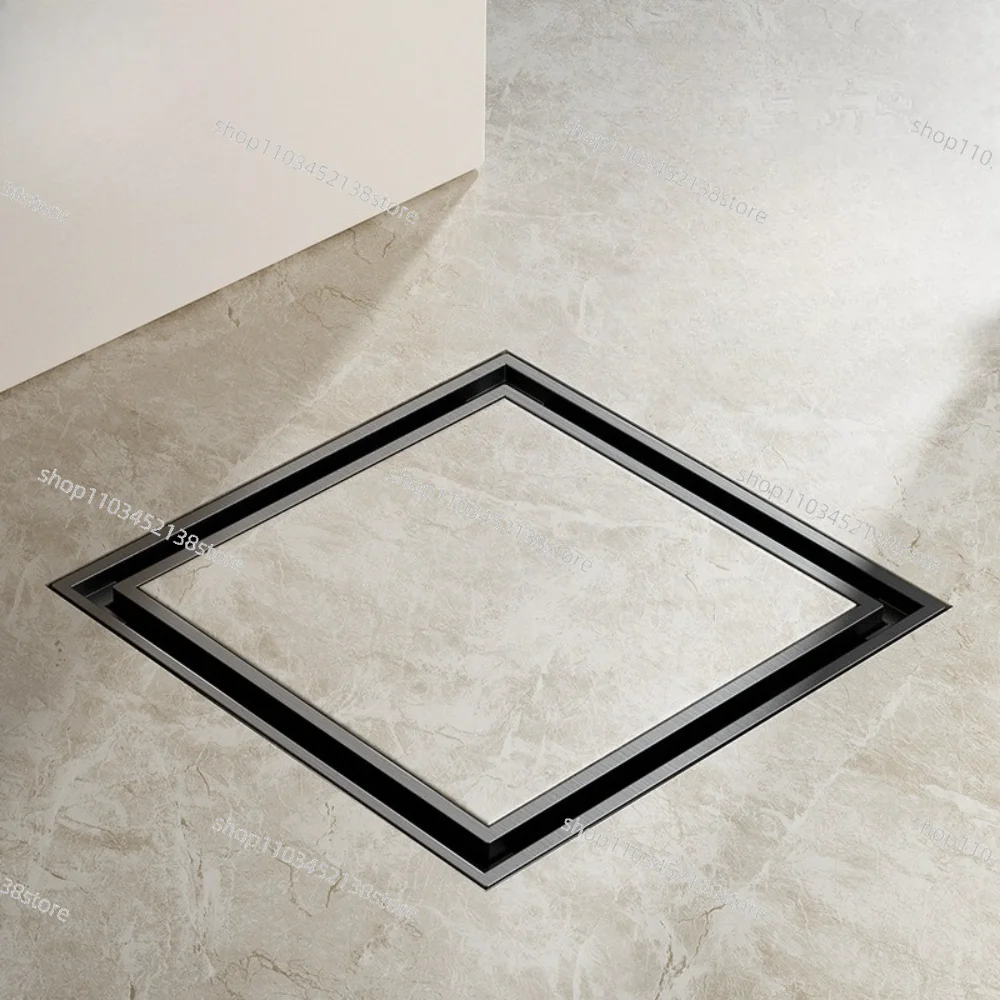 Invisible Floor Drain Thickened Deodorant Diving All Copper Inlaid Brick Anti-return Bathroom10X10CM