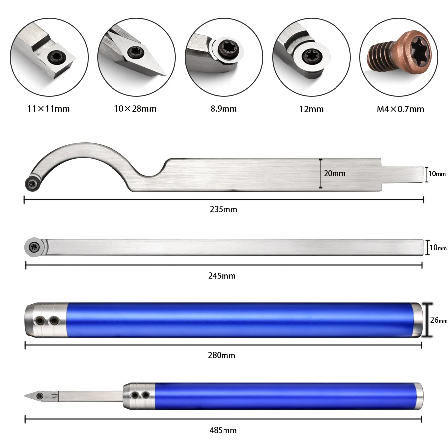 SALE 6 IN 1 Woodturning Tools Set Woodworking Chisel Carbide Inserts Cutter Stainless Steel Bar Wood Turning For Lathe CN