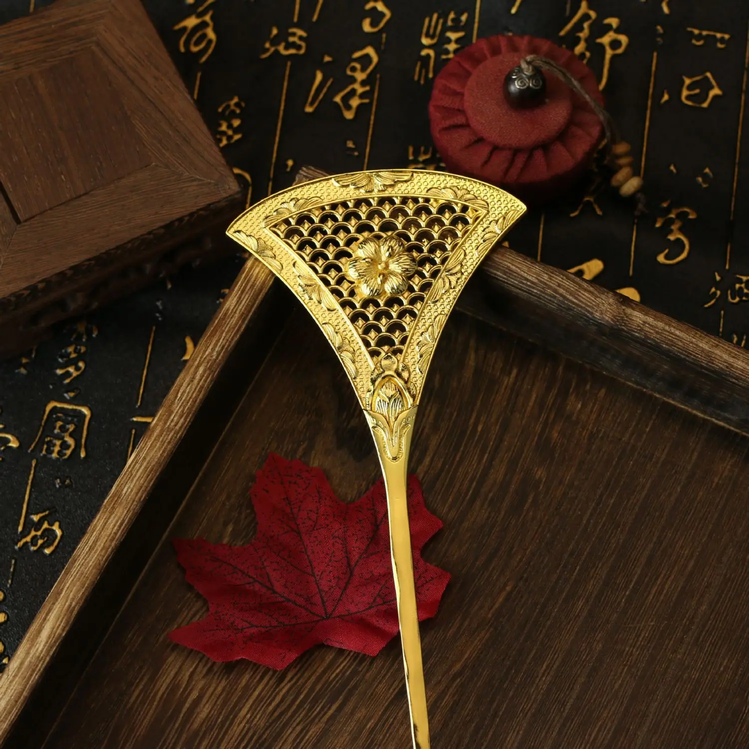 Women's Copper Plated Chisel Carved Restoration Tang Dynasty Hairpin Accessories Antique Hair Accessories Simple