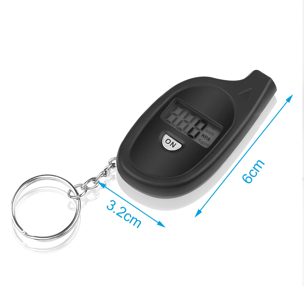 Mini LCD Digital Tire Pressure Gauge TPMS Tools Car Bike Motor Tyre Pressure Tester Air Pressure checker adapter with Keychain