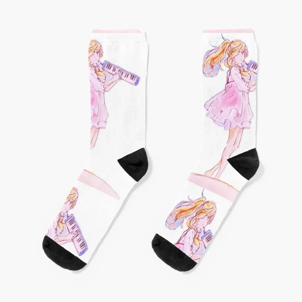 Your Lie in April : Smiling Kaori Miyazono Socks Climbing heated basketball colored Women Socks Men's