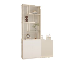 powder room wet and dry area living room cream wind Changhong screen partition modern simple half wall glass wrought iron light