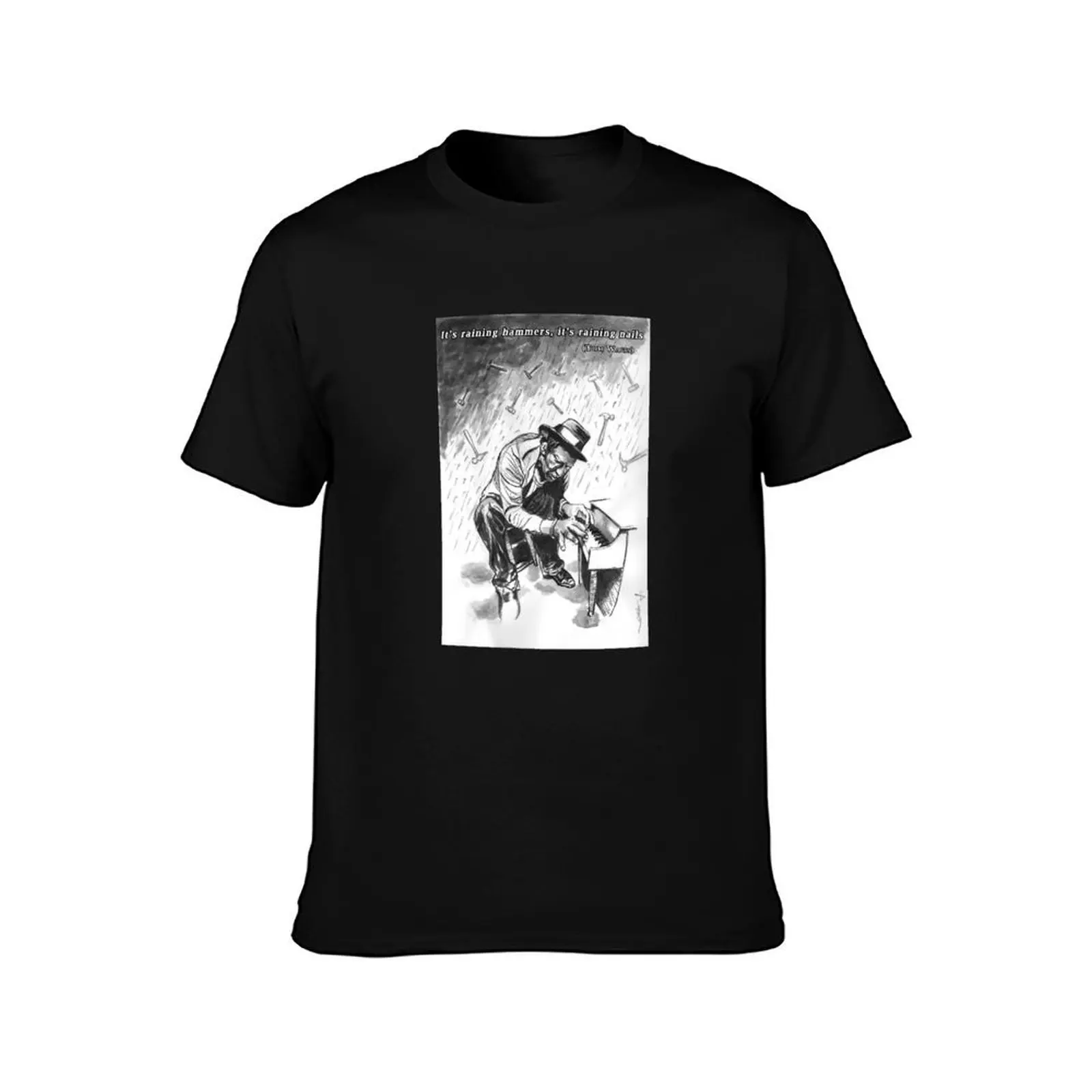 Tom Waits - Illustration T-Shirt, Summer Casual Cotton Tee, Oversized Streetwear Tops, Vintage Graphic Print, Unisex Men Women