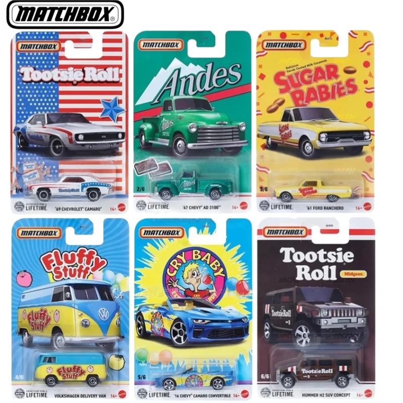 New 2025 Mattel Matchbox Candy 2025 Mix 2 Vehicle card art Designed for a lifetime 1:64 Scale Metal Die-Cast Cars HVV75