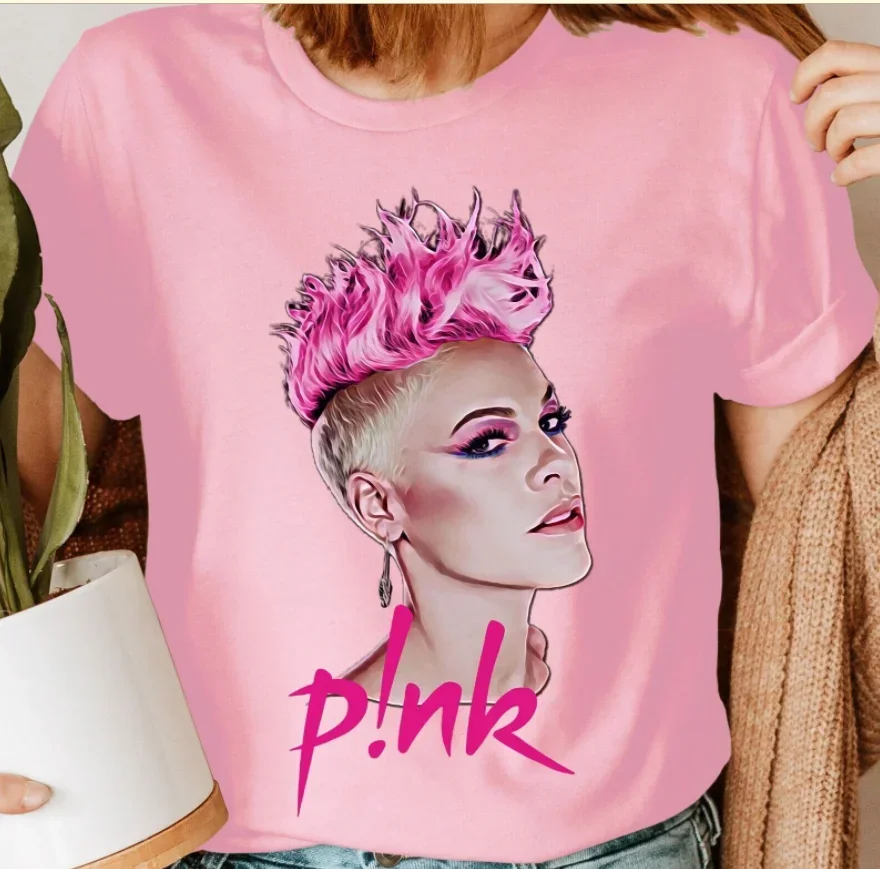 ¡100% algodón rosa carnaval 2024 Tour de música P!nk Summer Tour hombres mujeres camiseta Unisex ropa estética camisetas gráficas Tops camiseta