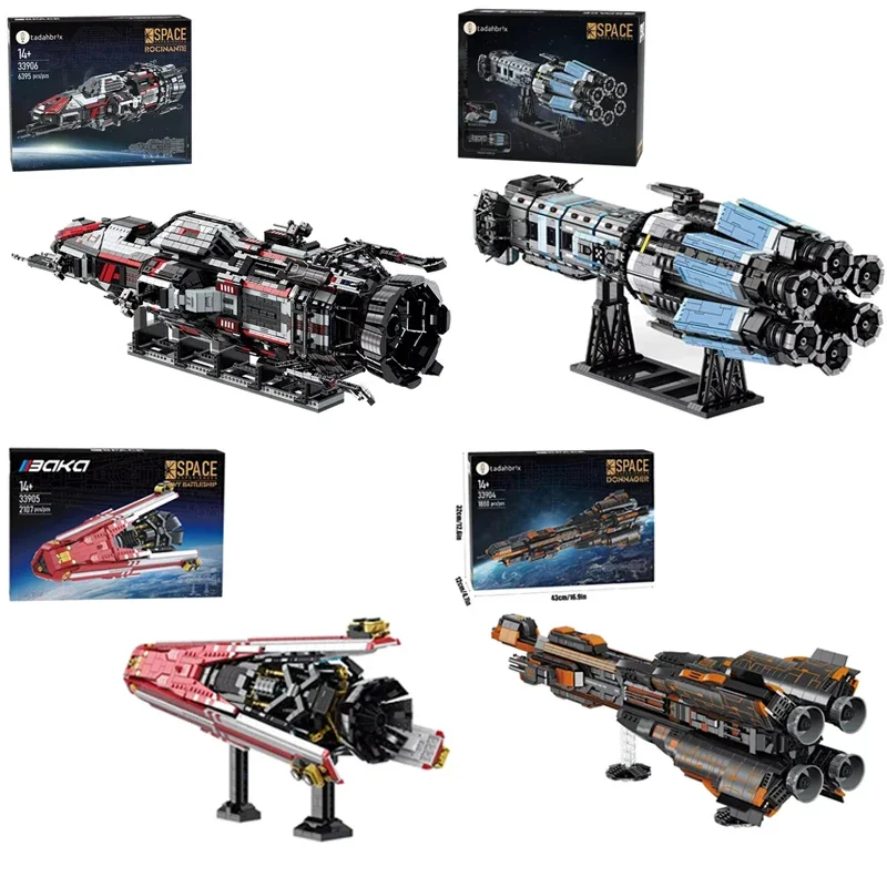 Corazzata spaziale Building Blocks Creativo Navy Corazzata Modello di combattente Mattoni Decorazione del desktop Giocattolo fai da te per bambini Regali di festa