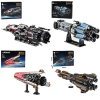 Space Battleship Building Blocks Creative Navy Battleship Fighter Model Bricks Desktop Decoration Diy Toy For Kids Holiday Gifts