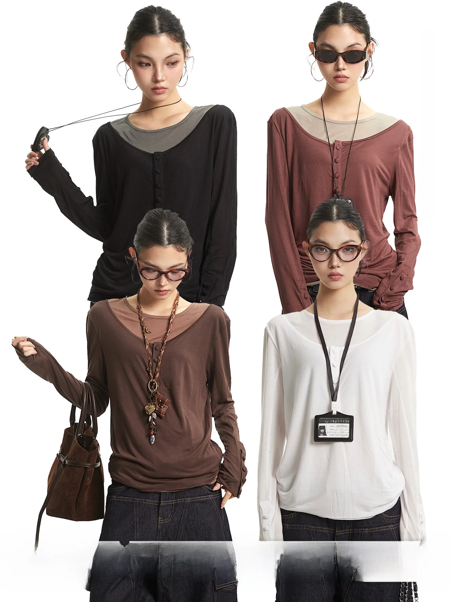 

Женская футболка Uncmhisex American Style с длинным рукавом, свободного кроя, с круглым вырезом, повседневный топ для девушек, дизайн Henry High Sensation