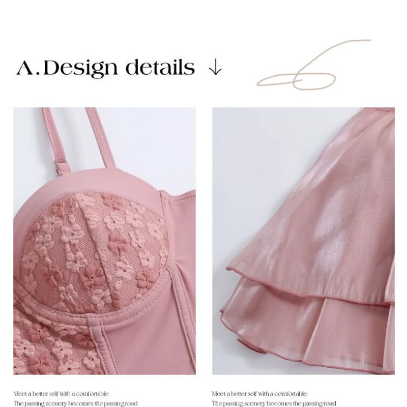 One-piece Suspender Skirt Style New Fashionable Women's Hot Spring Swimsuit