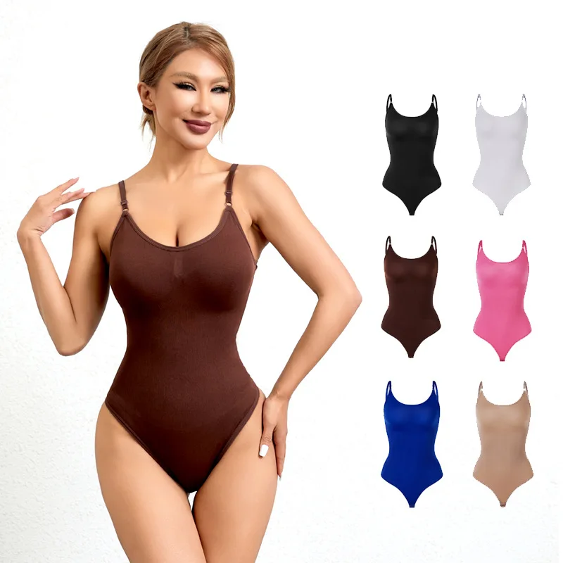 Bodysuit shapewear sem costura para mulheres, shaper de corpo inteiro, tanga macia, esculpindo moldando roupas íntimas de emagrecimento mamário