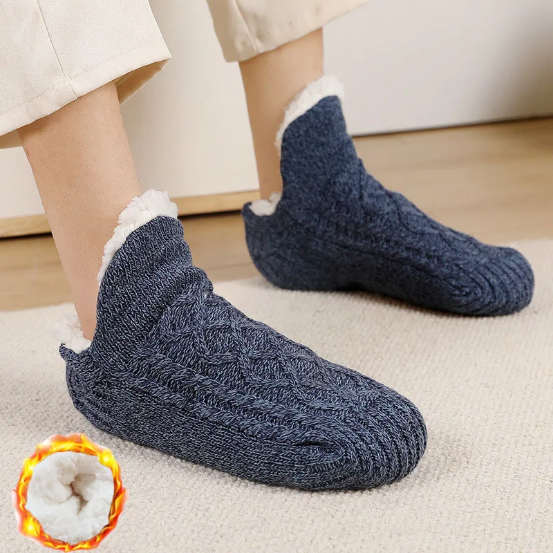Winter Warm Verdicken Nicht-slip Boden Socken Männer Frauen Schnee Socken Paar Schlaf Teppich Socken Hausschuhe Socken Neutral Samt boot Hause – Detail 7