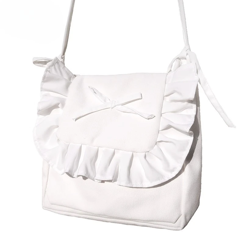 

Ruffled Lace shoulder Crossbody bag square bolsos de mujer Portable Lightweighte sac femme bags for woman Ins Canvas bolso