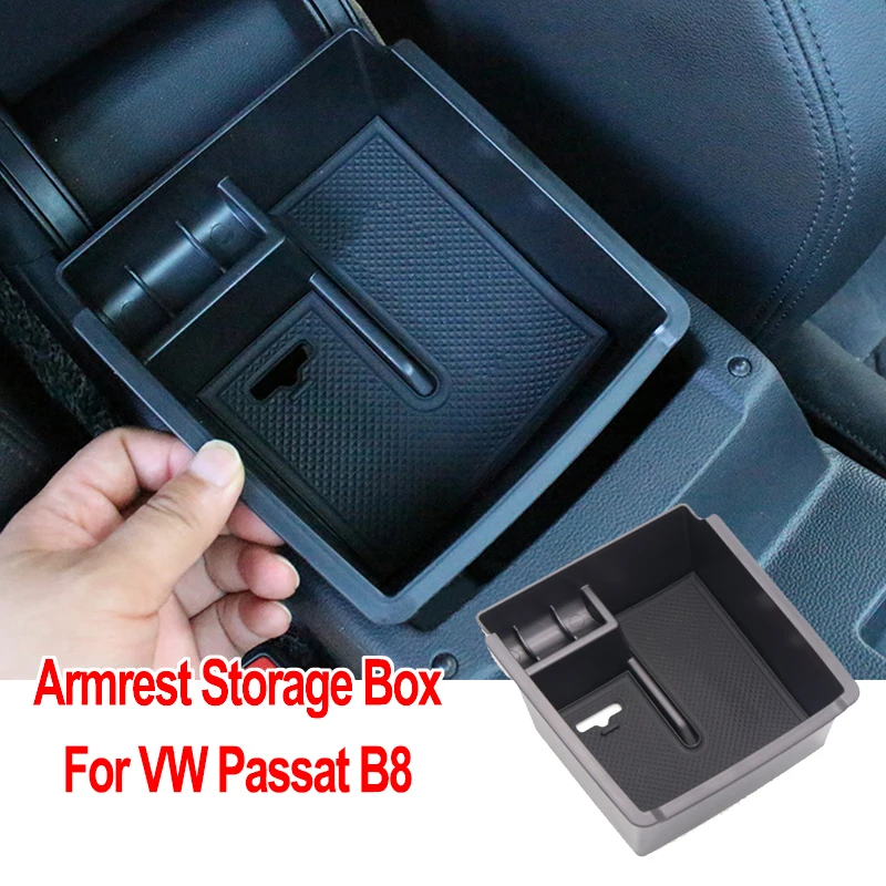 

For VW Passat B8 Accessories 2017 2015 2018 2016 2020 2019 Sedan Variant Alltrack Center Console Organizer Armrest Box Storage