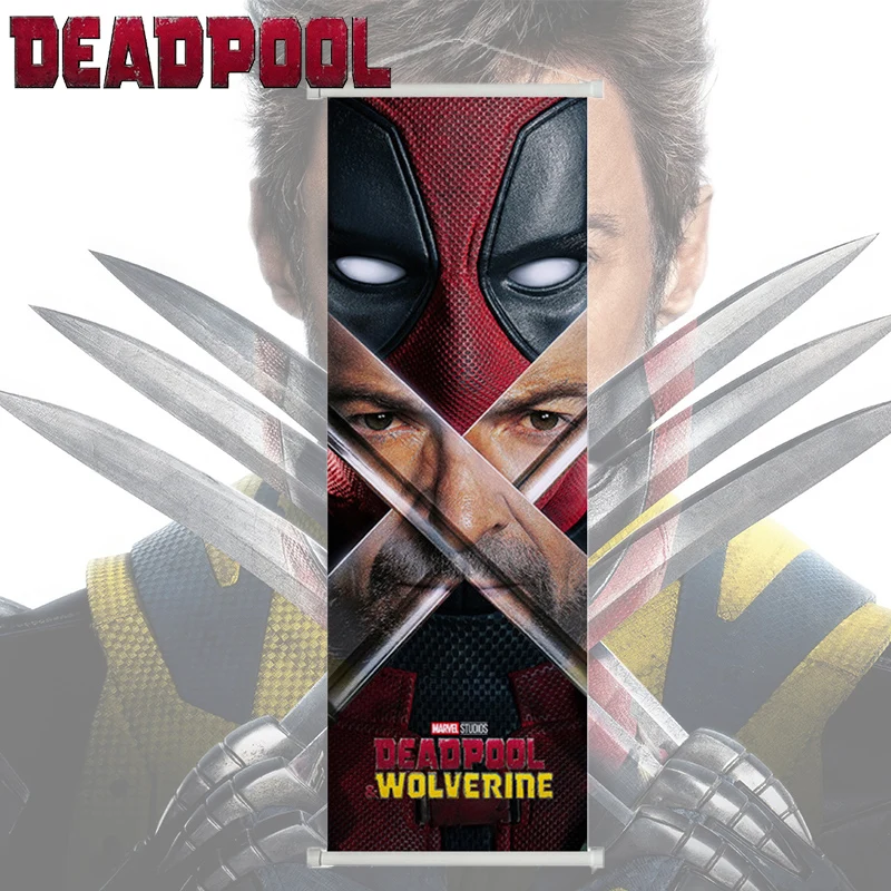 

Dead-pools & Wolverine Hanging Paintings Comic Figure Peripherals Home Decoration Scroll Poster Cloth Picture Housewarming Gifts