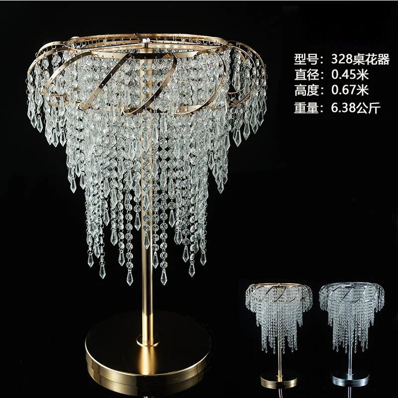 

Props exquisite table flower device electroplated wrought iron non-luminous wedding hall hotel table flower ornament
