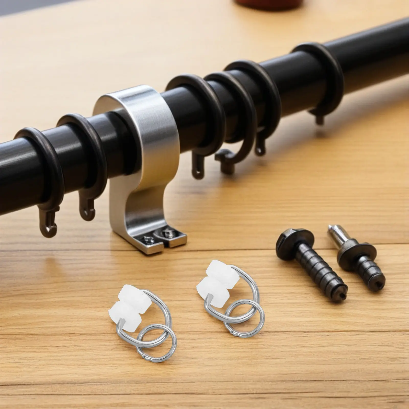 50Pcs Caravan Curtain Hooks Gliders - Heavy Duty Metal Track Rollers with Nylon Wheels for Silent Smooth Sliding - Rv Interior