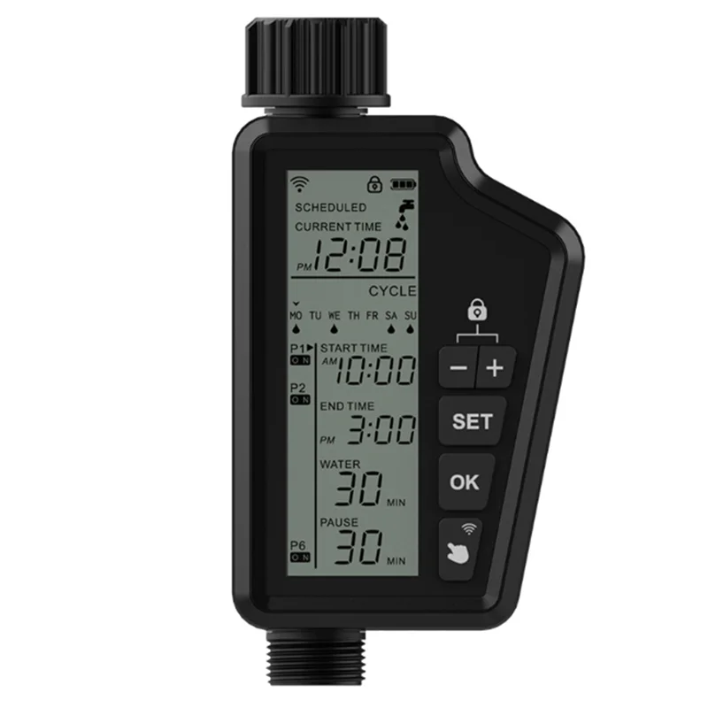 AT44-Tuya Wifi Smart Watering Timer، وحدة تحكم ري الحديقة الرقمية الأوتوماتيكية لتطبيق Smart Life Alexa Google Home