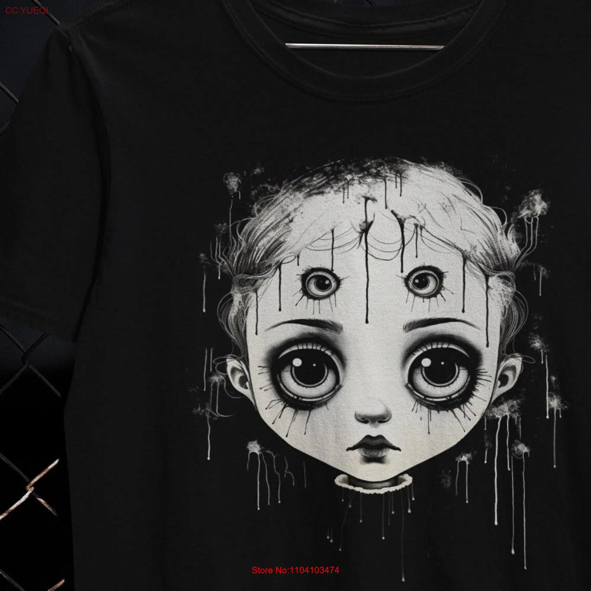 Psychedelic Doll T Shirt Weirdcore Y2K Grunge Patel Goth Clothing Fairycore Top Whimsigoth Fairy Alt