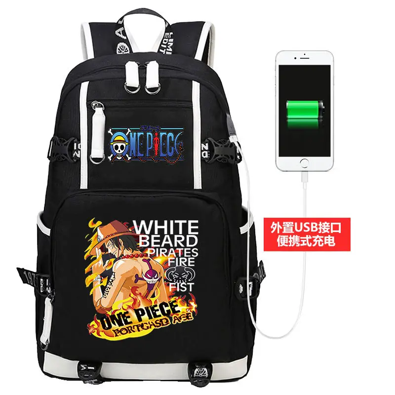 

One Piece Charging School Bag Peripheral Anime Luffy Soron Luf Student Backpack Two-dimensional Trend Bag Mochila