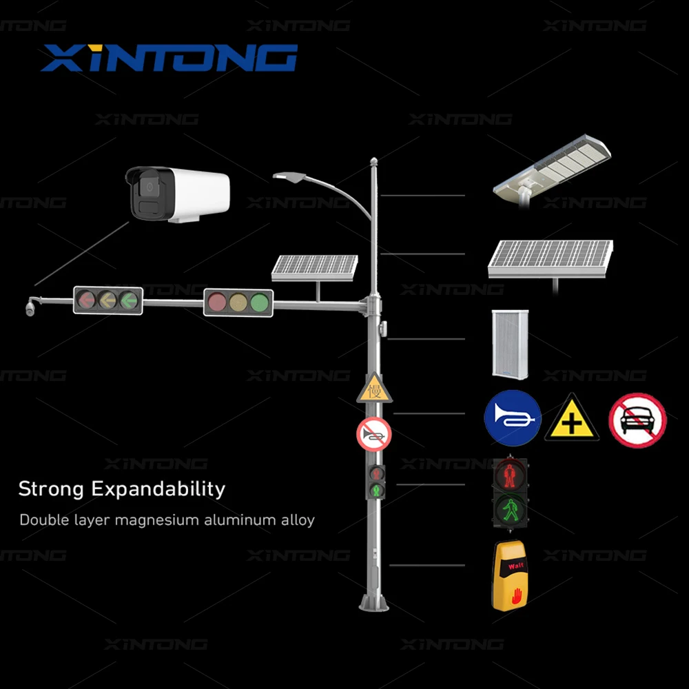 XINTONG  Solar Led Traffic Light Led Green P[edestrian Traffic Light Wireless Control Signal Light IP65