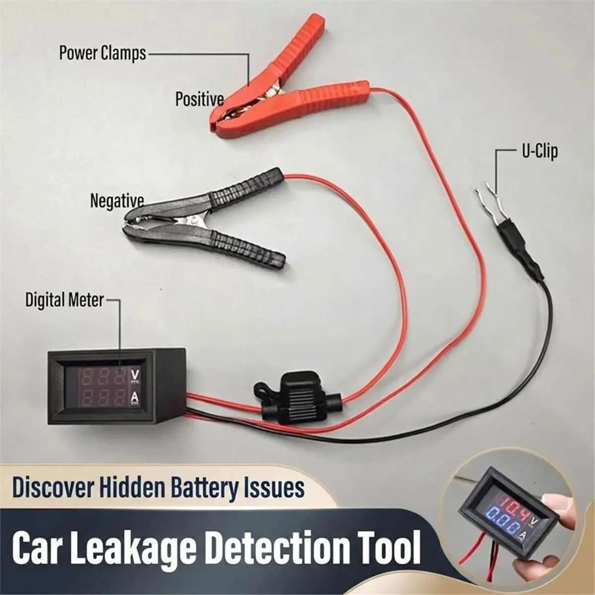 A50U Automotive Battery Drain Tester - Hidden Battery Issues with Our Digital Display Car Draw Test Tool & Leakage Detector