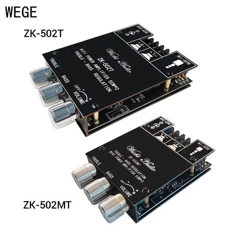 WEGE BT5.0 Audio Receiver Amplifier Board ZK-502T 502MT 50Wx2