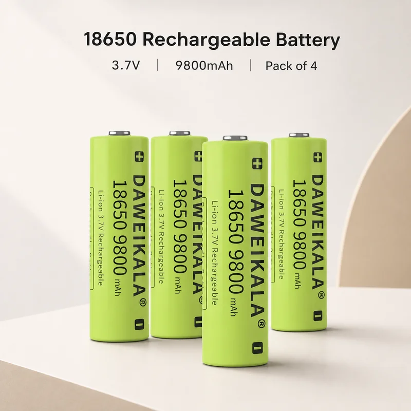 18650 Li-ion Rechargeable Battery 3.7V 9800mAh High Capacity Cell For Flashlight Torch Headlamp Reliable Power Stable Output