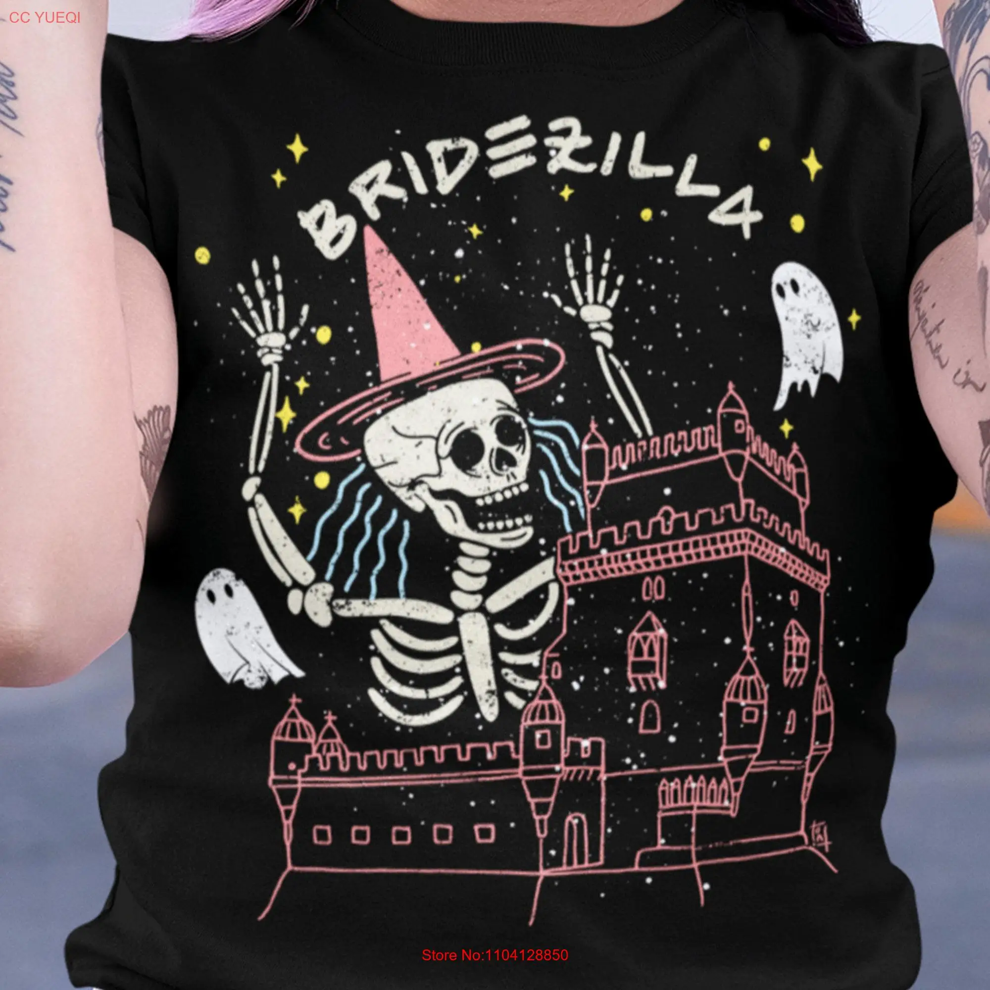 Spooky Bridezilla T shirt Crazy Witch Is Getting Hitched Witchy Skeleton Wedding Planner Bride To Be Humor