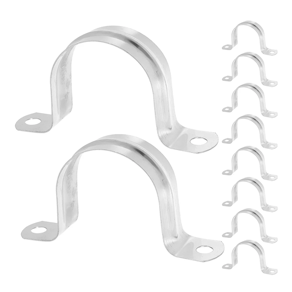 

20pcs Stainless Steel Saddle Clamps U Brackets Pipe Clips Supports Strap Industrial Pipeline Repair Mounting Accessories