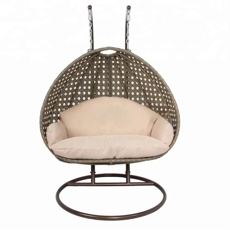 Kursi ayun rotan untuk teras taman luar ruangan yang nyaman, tempat tidur ayun santai