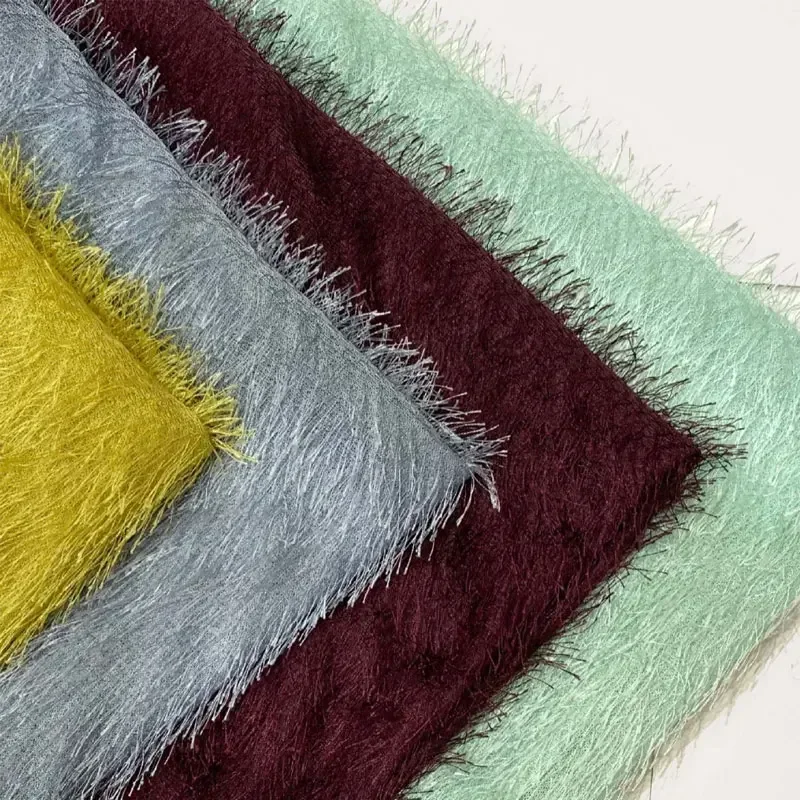 

Velvet Tassel Feather Mesh Fabric 1 Yard for Diy Sewing Party Stage Performance Decoration Background Display Tablecloth