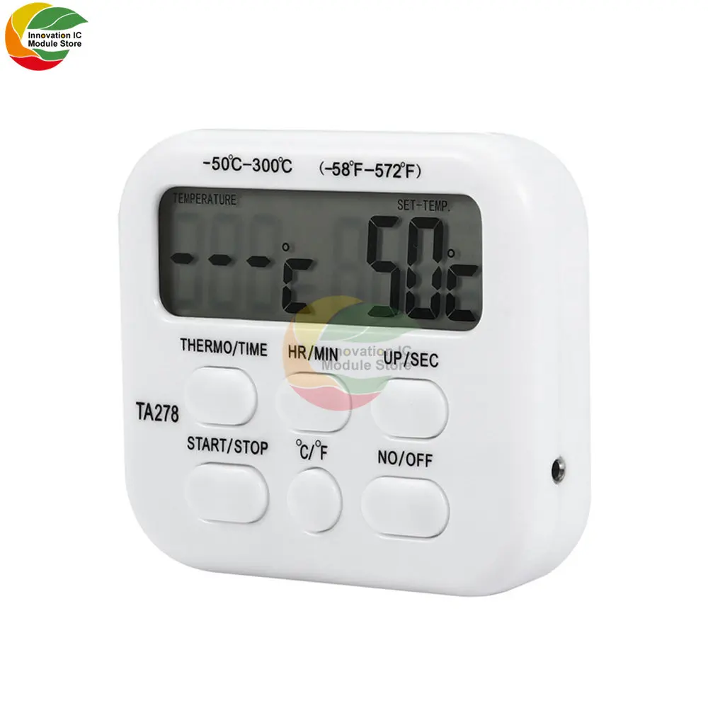 Programmable with Timer Instant Read Wired Probe Digital Meat Food Grill BBQ Cooking Kitchen Thermometer Timer