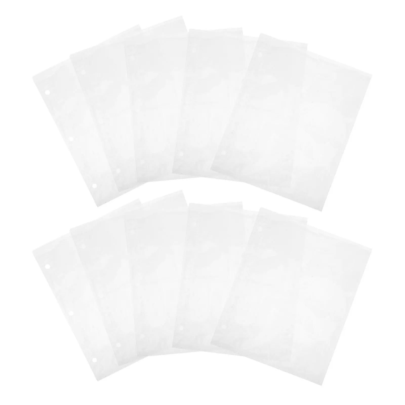 

10Pcs Card Binder Refill Inner Pages Transparent Clear Plastic Pocket Sleeves for Photo Cards Trading Card Protectors