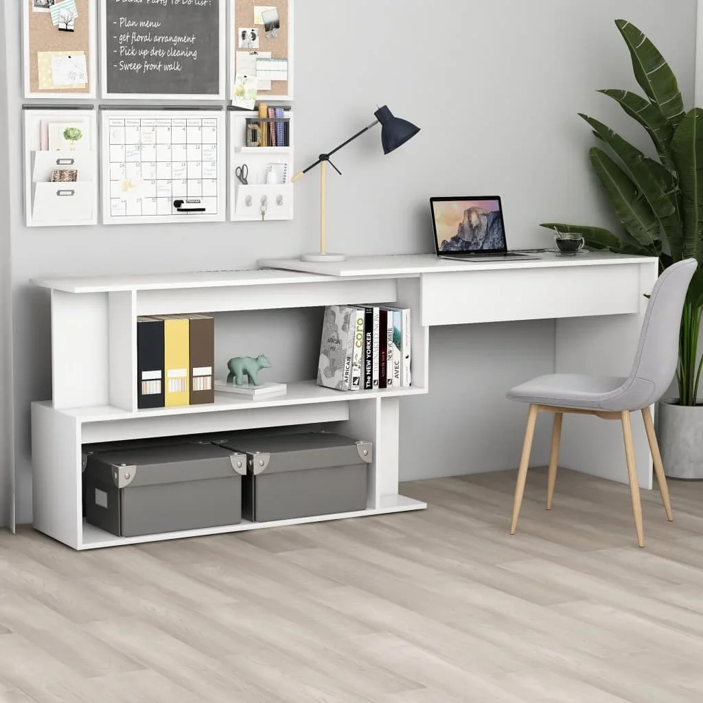 White corner desk 200x50x76 cm agglomerated Nordic study Table Pc Gamer computer desk home office furniture