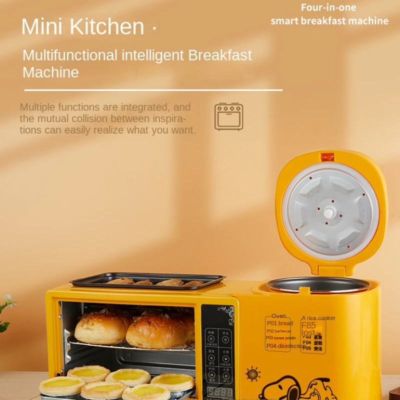 Multi-function Frying Pan, Electric Oven, Household Rice Cooker, 4-in-1 Toast Oven, Sandwich Maker, Breakfast Machine