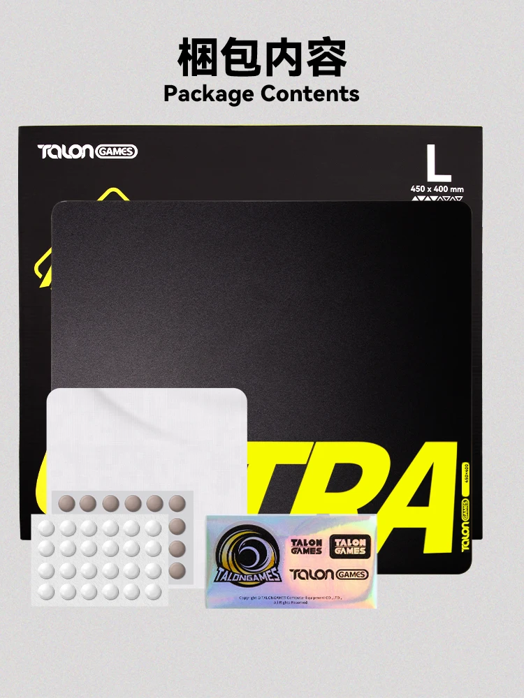 TALONGAMES Grote gaming-muismat van gehard glas voor esports, ultragladde glijder, duurzame antislipbasis, ULTRA-serie L-formaat