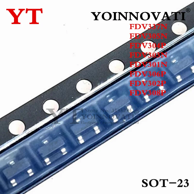 50pcs/Lot FDV301N 301 FDV302P 302 FDV303N 303 FDV304P 304 FDV305N 305 FDV306P 306 FDV308P 308 FDV337N 337 SOT23