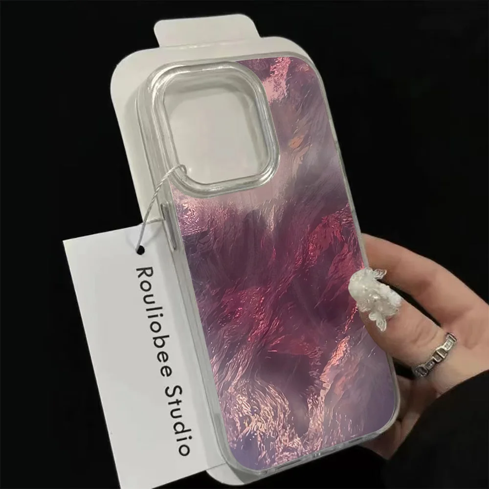 Blurred Gradient Purple Grape Heart Phone Case For Xiaomi Mi 11 Lite 5G 15 14T 13T Poco F6 F5 M6 X6 X5 X3 Pro Matte Laser Cover