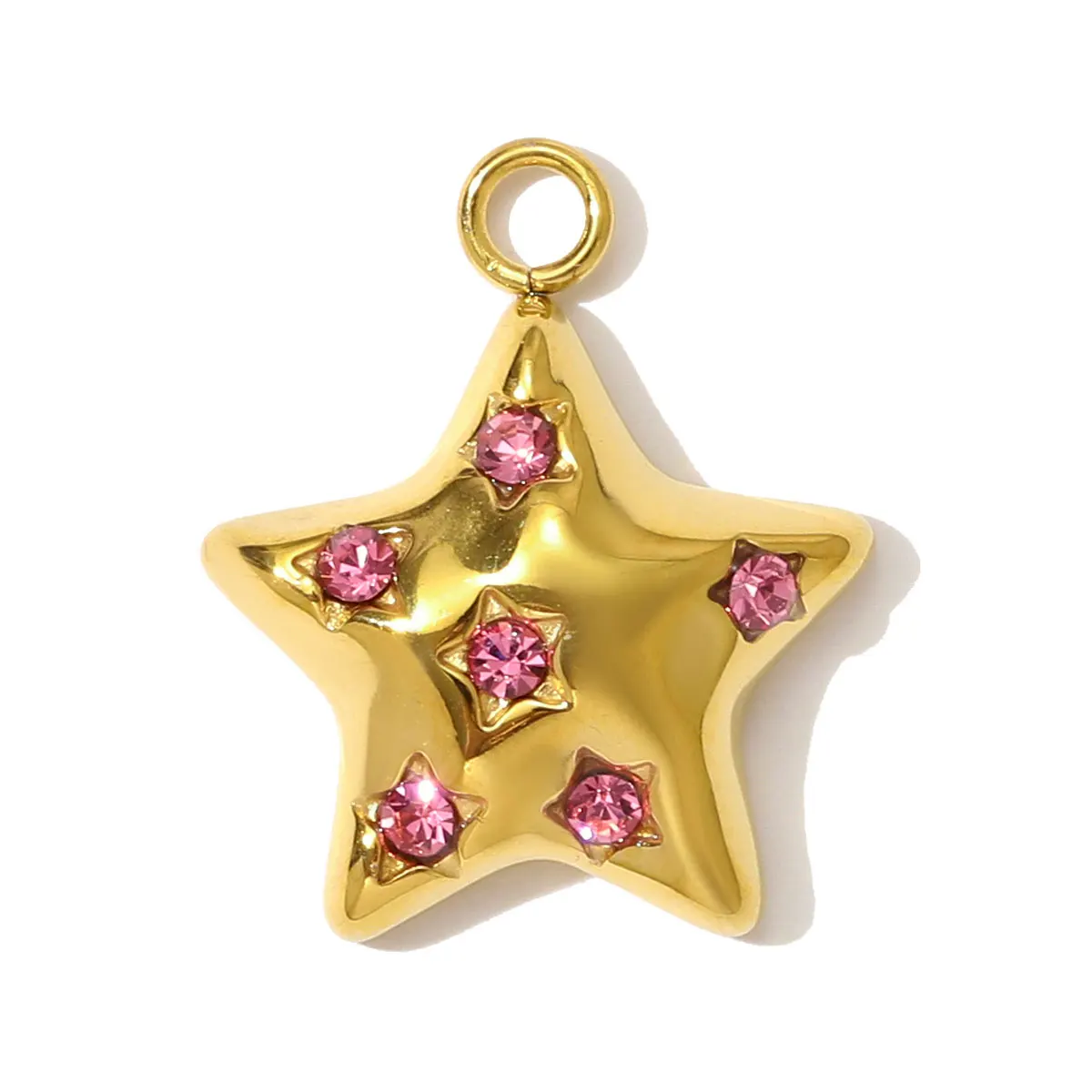 3 teile/los Vnistar Edelstahl Strass Sonne Mond Halskette Anhänger Strass Stern DIY Charme Für Frauen Urlaub Schmuck