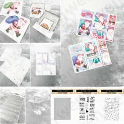 2025 New Christmas Tags Santa Claus Layered Stencil Clear Stamps Metal Cutting Dies For DIY Scrapbook Craft Decoration Template