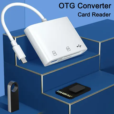 TF SD 메모리 카드 리더기, C타입 OTG 어댑터, 데이터 전송, 맥북, 화웨이, 삼성, 샤오미, C타입 카드 리더기, 3 In 1