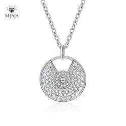 M-JAJA Moissanite Necklace for Women D VVS1 18k White Gold Plated 925 Sterling Silver Chain Diamond Amulet Pendant Jewelry Gifts