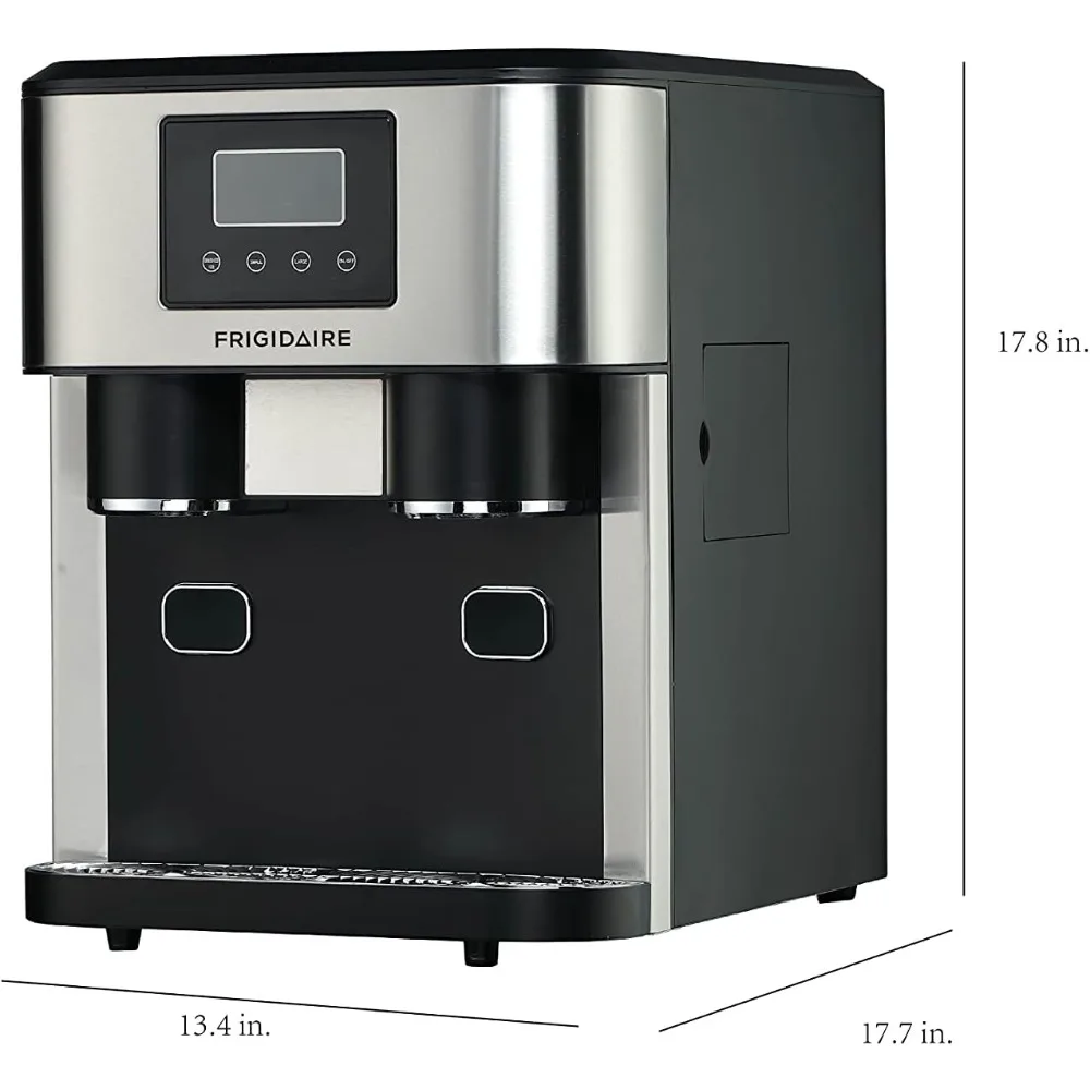 Crunchy Chewable Nugget Style Dual Ice Crusher e Cube Maker, bancada 3-em 1, faz 33 libras em 24 horas